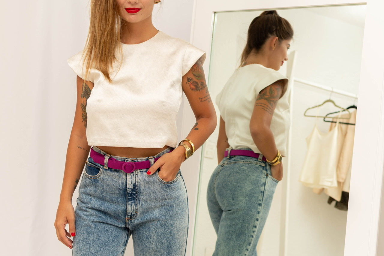 Vintage Minimal Crop Top 90's (M)