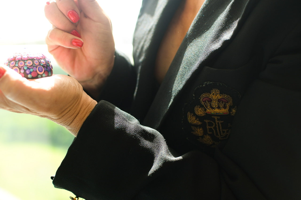 Vintage Ralph Lauren Navy Crest Blazer (S)