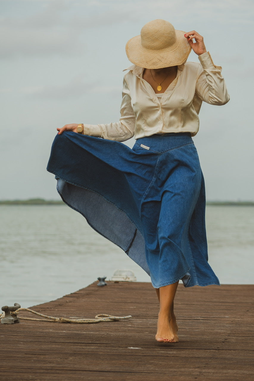 1980's Oscar de la Renta jeans skirt (S)