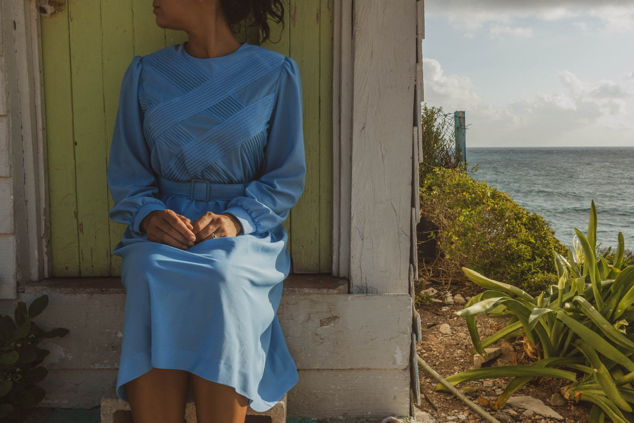 Vintage Aqua Blue Dress 1970’s (S)